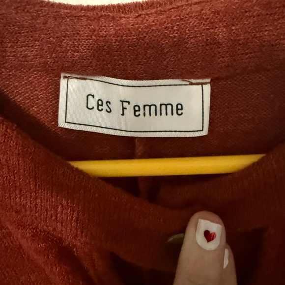 Ces Femme Rich Red Knit Top - Picture 5 of 6